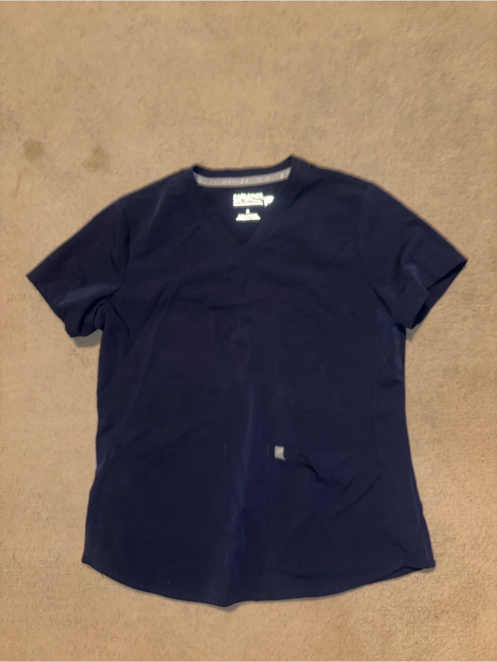 Fabletics Navy Blue V-Neck Short Sleeve Top